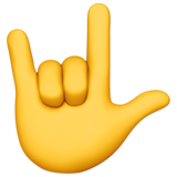 How Love-You Gesture emoji looks on Apple.