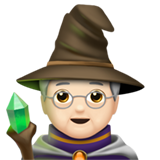 A quoi ressemblent les emoji Mage : peau claire sur Apple.