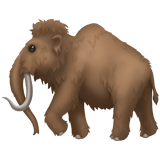 Hvordan Mammut emoji ser ud på Apple.