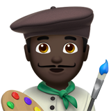 How Man Artist: Dark Skin Tone emoji looks on Apple.