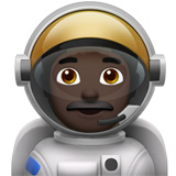 Erkek astronot: koyu cilt tonu emojisi Apple üzerinde nasıl görünüyor.