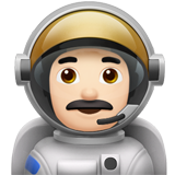 Hur Manlig astronaut: ljus hy emoji ser ut på Apple.