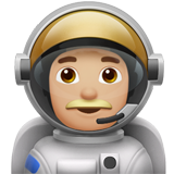 Bagaimana Antariksawan pria: warna kulit cerah-sedang emoji terlihat di Apple.