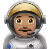 Hur Manlig astronaut: mellanfärgad hy emoji ser ut på Apple.