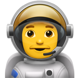 Hoe Mannelijke astronaut emoji eruit ziet op Apple.