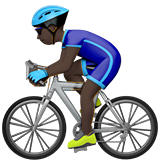 How Man Biking: Dark Skin Tone emoji looks on Apple.