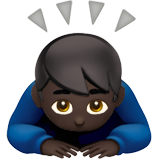 How Man Bowing: Dark Skin Tone emoji looks on Apple.