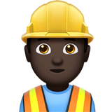 How Man Construction Worker: Dark Skin Tone emoji looks on Apple.