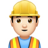 How Man Construction Worker: Light Skin Tone emoji looks on Apple.