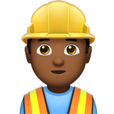 How Man Construction Worker: Medium-Dark Skin Tone emoji looks on Apple.