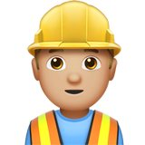 How Man Construction Worker: Medium-Light Skin Tone emoji looks on Apple.