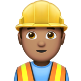 How Man Construction Worker: Medium Skin Tone emoji looks on Apple.