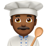 A quoi ressemblent les emoji Cuisinier: peau mate sur Apple.