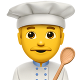 A quoi ressemblent les emoji Cuisinier sur Apple.