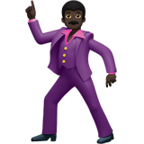 A quoi ressemblent les emoji Danseur : peau foncée sur Apple.