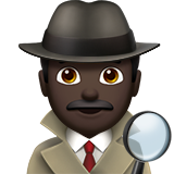 How Man Detective: Dark Skin Tone emoji looks on Apple.