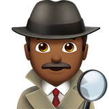 Hoe Mannelijke detective: donkergetinte huidskleur emoji eruit ziet op Apple.