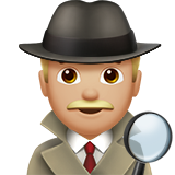 How Man Detective: Medium-Light Skin Tone emoji looks on Apple.