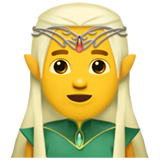 Como o emoji do Elfo homem é exibido no Apple.