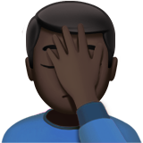 How Man Facepalming: Dark Skin Tone emoji looks on Apple.