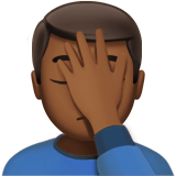 How Man Facepalming: Medium-Dark Skin Tone emoji looks on Apple.