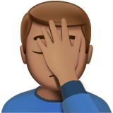 How Man Facepalming: Medium Skin Tone emoji looks on Apple.