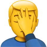 How Man Facepalming emoji looks on Apple.