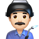 How Man Factory Worker: Light Skin Tone emoji looks on Apple.