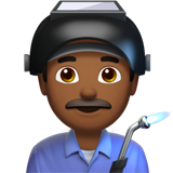 How Man Factory Worker: Medium-Dark Skin Tone emoji looks on Apple.