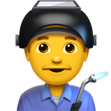 Jak wygląda emoji Mężczyzna pracownik fabryki w Apple.