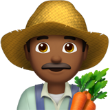 How Man Farmer: Medium-Dark Skin Tone emoji looks on Apple.