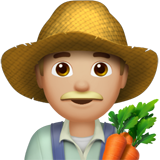 How Man Farmer: Medium-Light Skin Tone emoji looks on Apple.