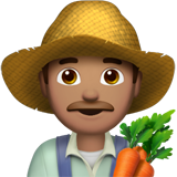 A quoi ressemblent les emoji Fermier: peau légèrement mate sur Apple.