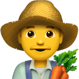 Bagaimana emoji Petani lelaki kelihatan di Apple.