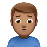 Jak wygląda emoji Zachmurzony mężczyzna: karnacja średnia w Apple.