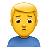 Come Uomo corrucciato emoji appare su Apple.