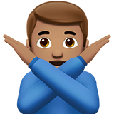 How Man Gesturing NO: Medium Skin Tone emoji looks on Apple.