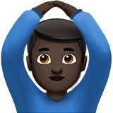 How Man Gesturing OK: Dark Skin Tone emoji looks on Apple.