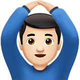 How Man Gesturing OK: Light Skin Tone emoji looks on Apple.