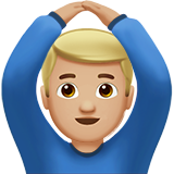 How Man Gesturing OK: Medium-Light Skin Tone emoji looks on Apple.