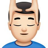 Hoe Man die hoofdmassage krijgt: lichte huidskleur emoji eruit ziet op Apple.