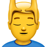 Como o emoji do Homem recebendo massagem facial é exibido no Apple.