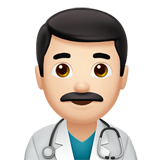 How Man Health Worker: Light Skin Tone emoji looks on Apple.