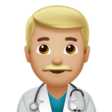 How Man Health Worker: Medium-Light Skin Tone emoji looks on Apple.