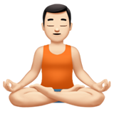 How Man in Lotus Position: Light Skin Tone emoji looks on Apple.