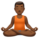 How Man in Lotus Position: Medium-Dark Skin Tone emoji looks on Apple.