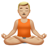 How Man in Lotus Position: Medium-Light Skin Tone emoji looks on Apple.