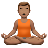 How Man in Lotus Position: Medium Skin Tone emoji looks on Apple.