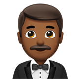 A quoi ressemblent les emoji Homme en smoking: peau mate sur Apple.