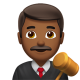 Hoe Mannelijke rechter: donkergetinte huidskleur emoji eruit ziet op Apple.